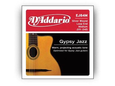 D'Addario EJ84M SET GYPSY JAZZ SLVR LOOP MED 