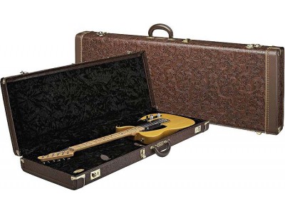 Fender PRIBOR Deluxe Strat/Tele Case. Brown Tooled Western 