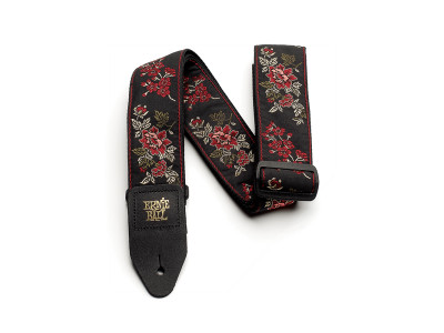 Ernie Ball P04142 CLASSIC JACQUARD GUITAR STRAP - BASS STRAP - RED ROSE 