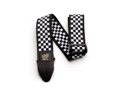 Ernie Ball P04149 CLASSIC JACQUARD GUITAR STRAP - BASS STRAP - BLACK & WHITE CHECKERS 