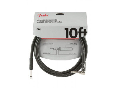 Fender PRIBOR Professional Series Straight to Right Angle Instrument Cable - 10 foot Black 