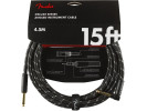 Fender Deluxe Series Straight to Right Angle Instrument Cable - 15 foot Black Tweed  