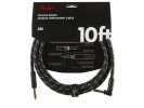 Fender Deluxe Series Straight to Right Angle Instrument Cable - 10 foot Black Tweed  