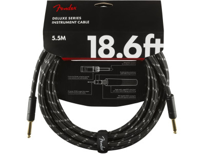 Fender PRIBOR Deluxe Series Tweed Instrument Cables Black Tweed 18.6 FT 