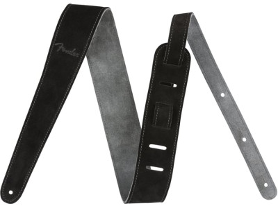 Fender PRIBOR Reversible Suede Straps Black and Gray 