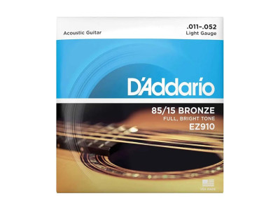 D'Addario 11-52 Light Gauge 85/15 Bronze EZ910 