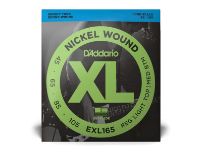 D'Addario 45-105 Regular Light Top/Medium Bottom Long Scale Bass Strings EXL165 